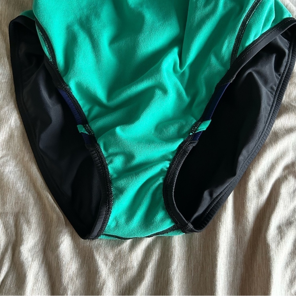 Speedo Swim One-Piece Swimsuit - Black and Green - Picture 7 of 11